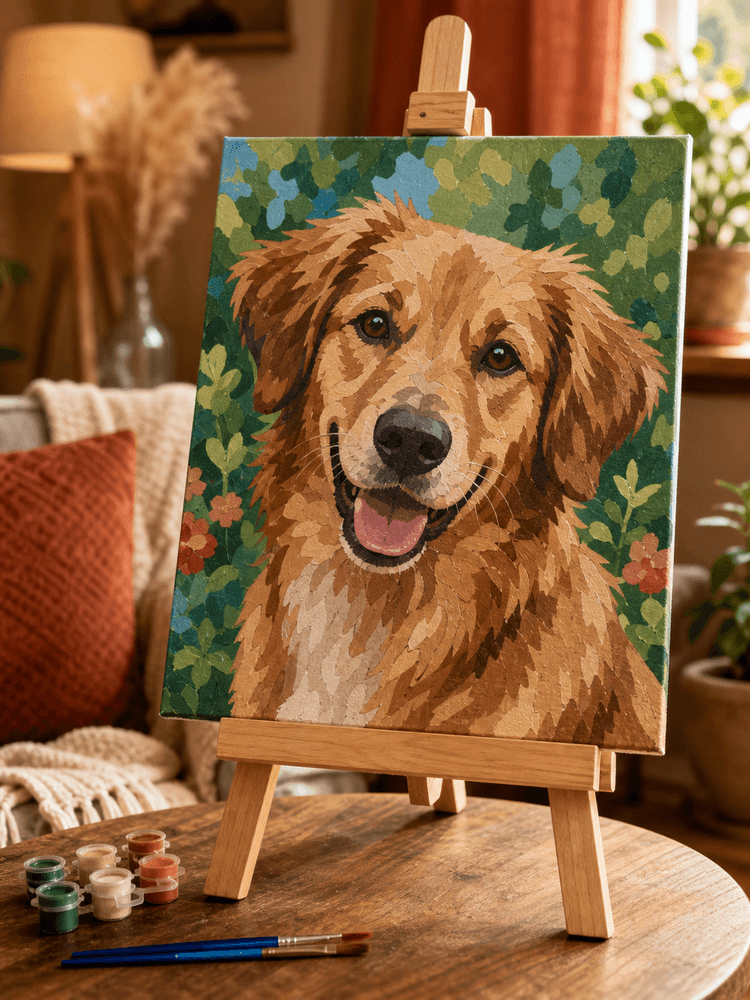 Paint-by-number pet portrait